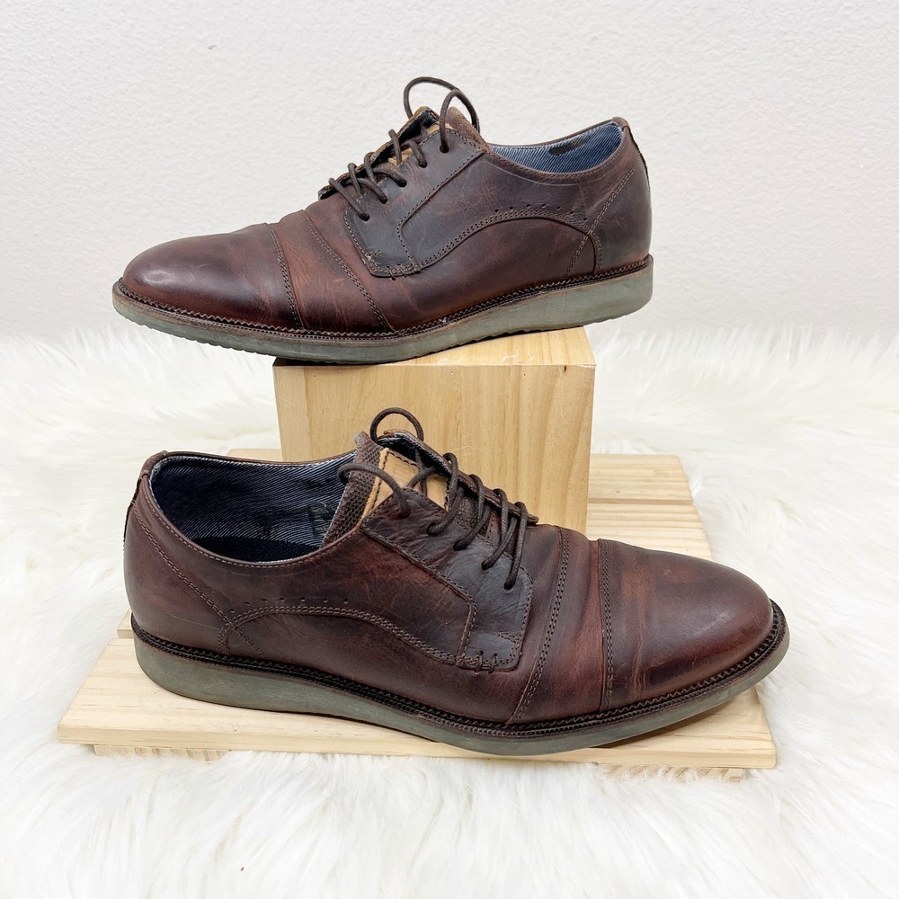 Steve Madden Pine Limited Edition Original Brown Leather Cap Toe Oxfords Size 9